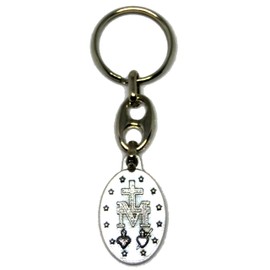 Generico 50.973.31 002LOG Key Ring Medal Madonna Miracle Original Hand Enamelled Prayer in Latin