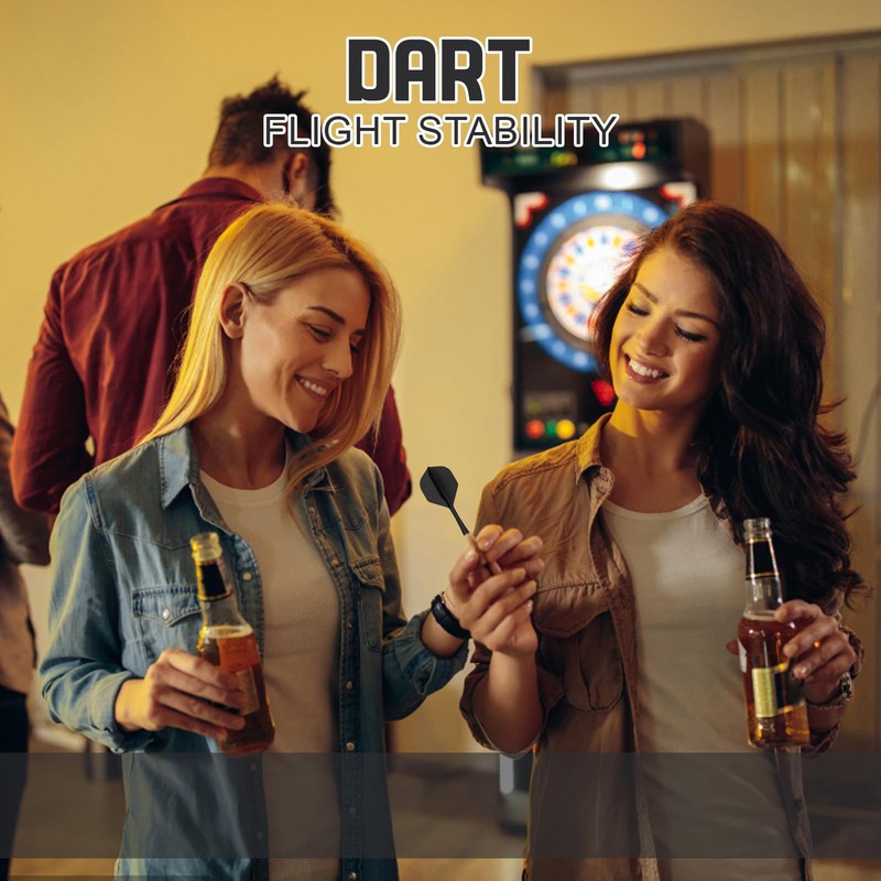 BFSYRR Dart Flights, Dart Flights and Stems, 8 Pack Black