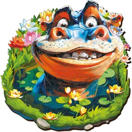 ESC WELT Wooden Puzzle Hippo 500 Pieces - Challenging Thinking Game for Children and Adults - Environmentally Friendly & Fun Learning Toy - Challenging Game - Wooden Thinking Game