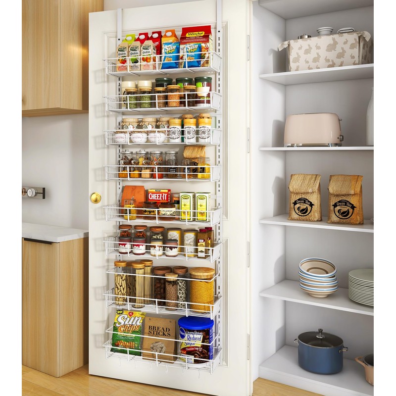 Mefirt Over The Door Pantry Organizer, Wall Mount Spice Rack,