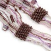 Avalaya Plum/Lavender/Transparent Glass Bead Sea Shell Tassel Necklace with Button
