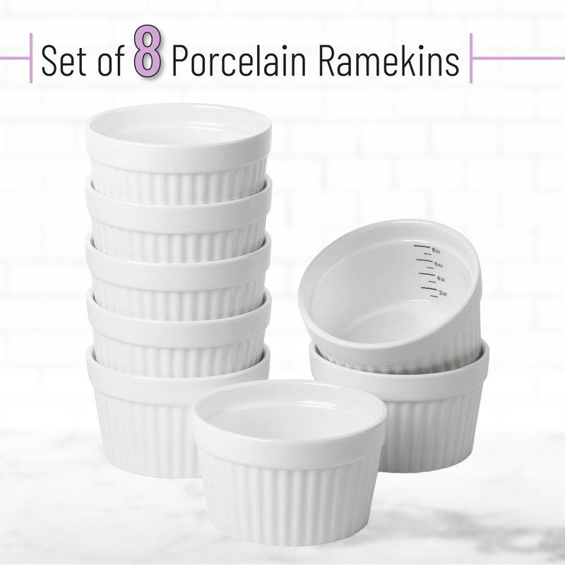 BTaT- Ramekins, 8 oz, Set of 8, Ramekins for Baking,