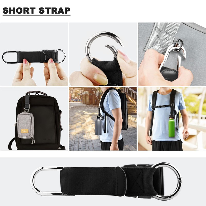 Elastic Jacket Gripper Travel Strap with D-Ring Hooks and Buckle,