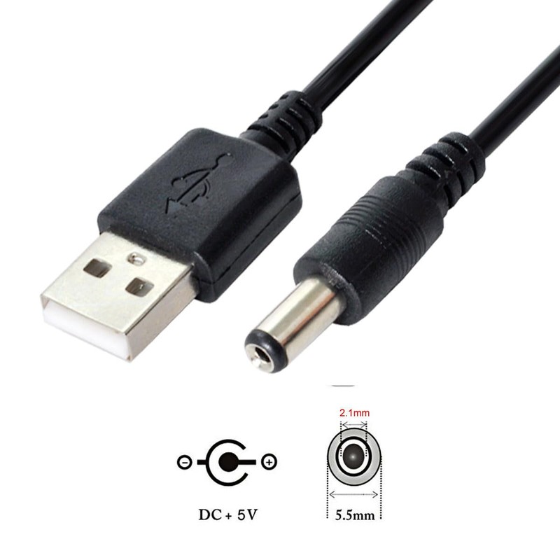 chenyang USB 2.0 to DC 5V 5.5x2.1mm Power Plug Barrel