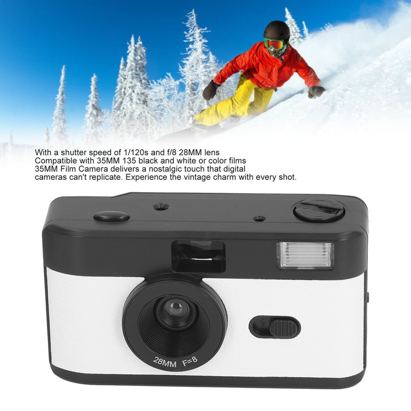 35MM Film Camera Reusable Lightweight Vintage Camera Built in Flash