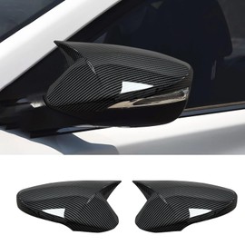 Compatible with Hyundai Elantra 2011 2012 2013 2014 2015 2016 Accessories Car Exterior Ox Horn Design Door Side Rearview Mirror Guard Cover Trim Caps - Carbon Fiber Style 2PCS
