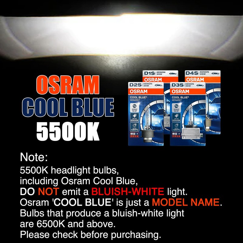 OSRAM Xenarc D4S Cool Blue HID Xenon Headlight Bulbs 66440CB