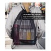 Luxiremi Mesh Bag Drawstring Storage Backpack Black Mesh Beach Bag