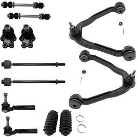 12pc Front Upper Control Arms, Lower Ball Joints Inner Outer Tie Rods w/Rack Boots & Sway Bars Kit 2WD Coil Spring for 99-06 Silverado/GMC Sierra 1500 - [07 Classic Silverado/GMC Sierra 1500]