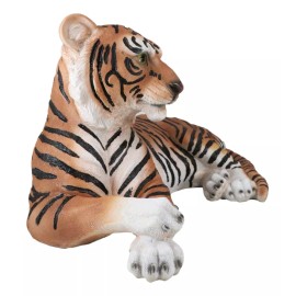 Large Royal Bengal Tiger Resting Gracefully 15.5" Long Statue Home Garden Decor