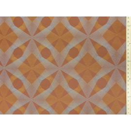 arccom Crypton® Arc/com Echo Terracotta & aqua Contemporary Geometric Upholstery Fabric