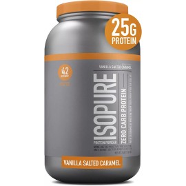 Glanbia Performance Nutrition Isopure Zero Carb, 25g Protein, Whey Protein IsolateVanilla Salted Caramel, 3lb