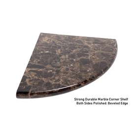 Tenedos Dark Emperador Premium Spain Polished Marble Corner Shower Bathroom Accessories 1 Piece (Corner Piece 9X9 Inch)