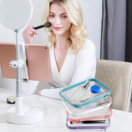 Clear Makeup Bag - Clear Cosmetic Bags with Zipper - Toiletry Organizer Storage Containers for Cosmetic Snack Travel Women Skin Care Products