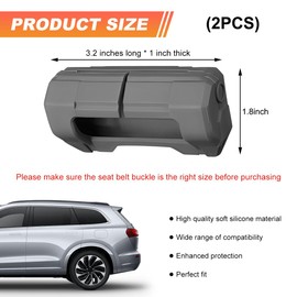 SHMZK 2PCS Car Seat Belt Buckle Covers, Anti-Scratch Silicone Seatbelt Clip Protective Cover for Car Safety, Universal Seat Belt Buckle Protector for Most Vehicles, Car Accessories (Gray)