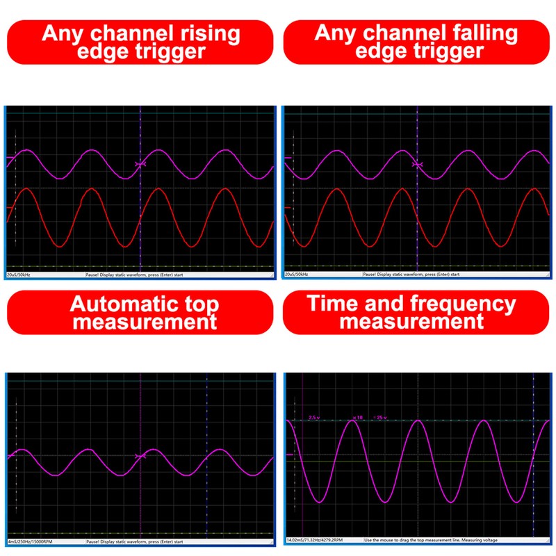 Virtual Oscilloscope WIFI USB 5 Channel Portable Handheld PC Mobile