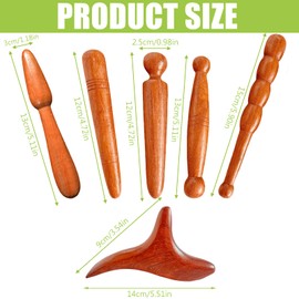 Pack of 6 Trigger Point Massager, Trigger Point Pusher Trigger Wood Massage Muscle Massage Roller Stick Massage Trigger Roller Foot Hand Massager Massage Aid for Shoulder Back Leg Relaxation