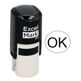 ExcelMark Custom Round Self Inking Inspection Stamp - 5/8" Diameter (1 Line)
