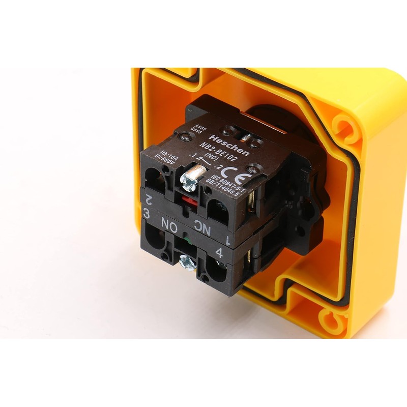 Red Sign Emergency Stop Switch, 660V 10A Weatherproof Emergency Stop