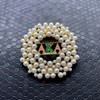 Fashion simulation pearl inlaid metal greek letter sorority society golden