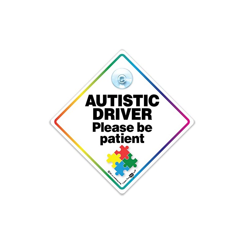 Autistic Driver Please Be Patient Car Sign, Autism Car Sign,