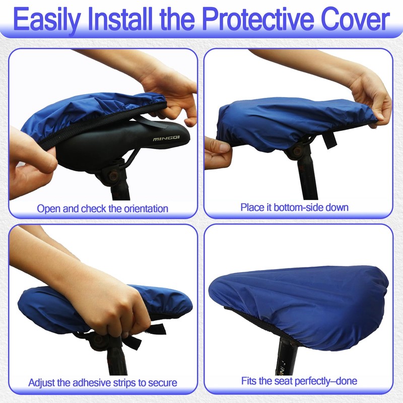 JIAJUNFS Waterproof Bicycle Seat Covers Rainproof, UV-Resistant dustproof and Windproof