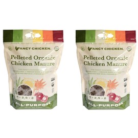 Fancy Chicken All-Purpose Manure - 15lbs Pelleted Dried Organic Chicken Manure | All-Natural Plant Food | Ideal for Vegetables Plants Fruits Trees Lawn Gardening & Farming | USDA Organic (Two Pack)