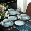 Melamine Dinnerware Set for 4, 12Pcs Dinnerware Sets, Mint Blue