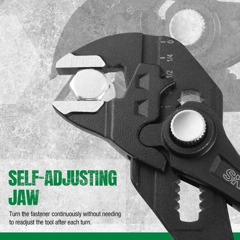 SK 7.5-inch Pliers Wrench, Premium CR-V Construction, Smooth Parallel Jaws