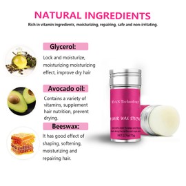 DAN Technology hair wax stick,hair stick wax,wax stick for hair,hair wax stick for women,hair stick wax for flyaways,wax hair stick for Smoothing Flyaways & Taming Frizz(2.7 oz)