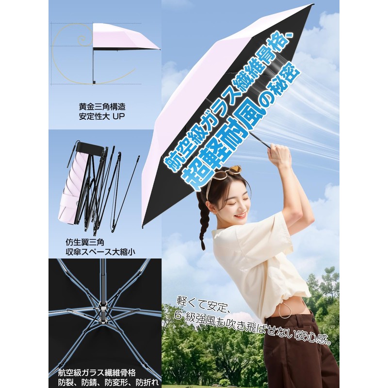 Alwgreen 5.8 oz (149 g) Ultra Lightweight & Portable Parasol,