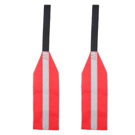 ANKROYU 2 Kayak Canoe Safety Travel Flags, Red Warning Flag with Webbing Safety Warning Flag Truck Safety Accessory Kit for Kayak Surfing and Towing Canoes