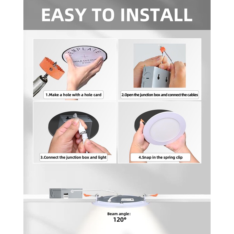 ZYC 4-Inch LED Recessed Lights - 9W Ultra-Thin LED Ceiling