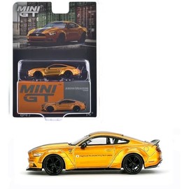 Diecast - Modelo de coche compatible con Mini GT 1:65 libras-Works Ford Mustang LB Gold Limited Edition MGT00847