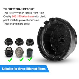 3mirrors Oil Filter Wrench Oil Filter Removal Tool Compatible with Toyota Lexus Scion RAV4 Camry Tundra Highlander Sienna Prius 2.5-5.7L Engine with 64mm Cartridge Style Oil Filter System