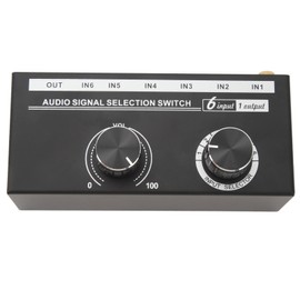 QH 06 6 Input 1 Output Audio Switcher 6 in 1 Out Audio Signal Selector Switcher Source Selection Switcher Phone Computer Sharing