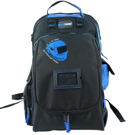 MELOTOUGH Electrician Tool Bag Welding Tool Backpack with Helmet Catch Heavy Duty Tool Organizer Bag for Electrician, Carpenter,Tradesman,Construction,HVAC,Welder (Blue)