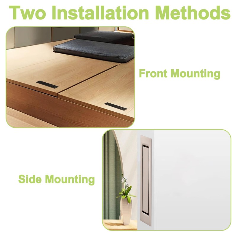 UFURMATE Flush Mount Door Pull, 2PCS Zinc Alloy Pocket Door