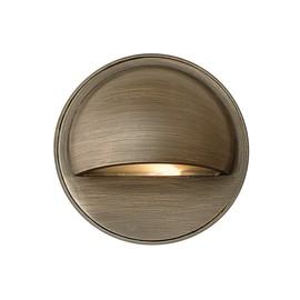 Hinkley Hardy Island Round Eyebrow 12v Deck Sconce Light - LED Lamp Included, Cast Brass, Frosted Glass, Hardy Island Series - Matte Bronze Finish