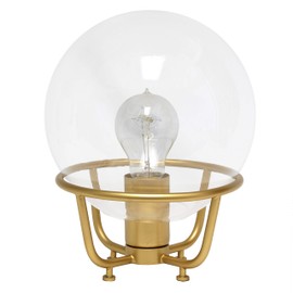 Elegant Designs LT1062-MGD Vintage Industrial Glass Crystal Ball Metal Table Lamp, Matte Gold