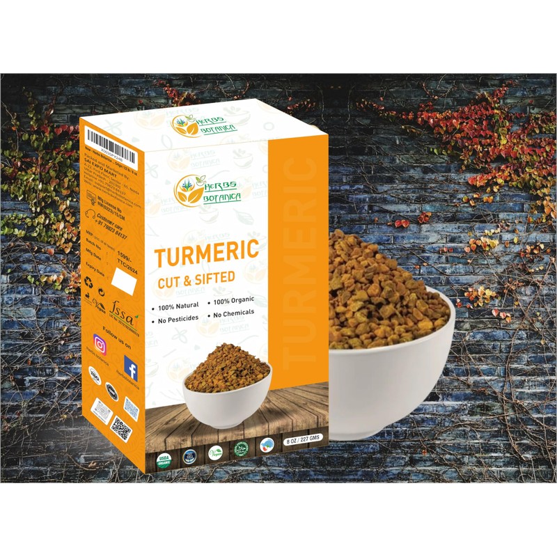 Herbs Botanica Turmeric Root Cut and Sifted 1/2 Lb /