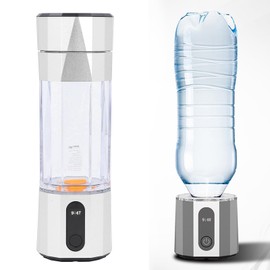 Portable Hydrogen Water Bottle, Highly Concentrated Fast Electrolysis with Proton Exchange Membrane, 6000-8000 PPB Hydrogen Production for Travel, Office, Training (Silver)