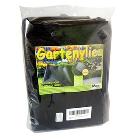 MGS SHOP 10 m² Gartenvlies inkl. Vliesnägel Unkrautvlies Vlies für den Garten 1,60 x 6,25 m 50g/m² schwarz