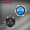 DaierTek 12V 19mm Momentary Horn Push Button Switch Black Metal