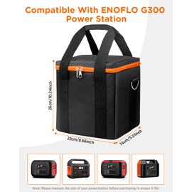 ENOFLO Travel Carrying Case Compatible G300, Portable Power Station Storage Case with Anti-scratch Material and Double Smooth Zipper Accessories, Storage Bag Only
