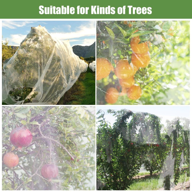 Tmfsode 2 Pack Fruit Tree Netting Cover with Zipper and