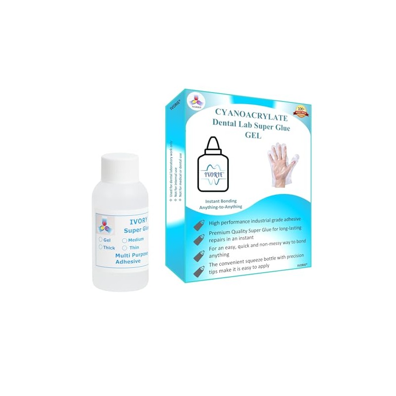 Dental Lab Super Glue Adhesive Instant Bonding - Gel (2oz)