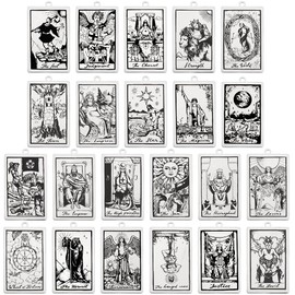 SUNNYCLUE 1 Box 22Pcs Tarot Charms Bulk Tarot Card Charm Rectangle Antique Silver Magic Stainless Steel Astrology Divination Charm for jewellery Making Charms DIY Supplies Bracelet Necklace Accessory