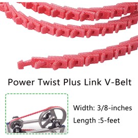 3/8" Power Twist V-Belt 3/8-inches x 5-feet, Adjustable Link V-Belt Type Z,Perfect for Lathes, Drill Press, Table Saws