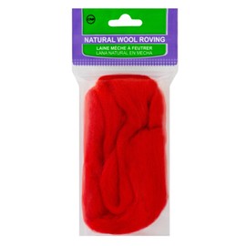 Clover Natural Wool Roving .3oz - Red